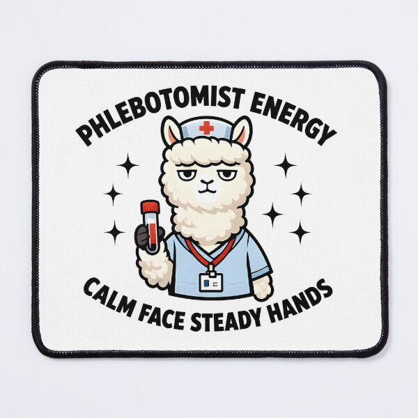 Item preview, Phlebotomist Energy Calm Face Steady Hands Funny Cute Alpaca Phlebotomist Meme Nurse Energy Design | National Phlebotomy Week Gift designed and sold by ClinicalHubs.