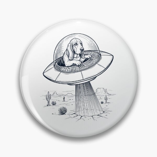 Item preview, Vintage Basset Hound Riding UFO Dog Mom Dad Lover designed and sold by DoodleTortle.
