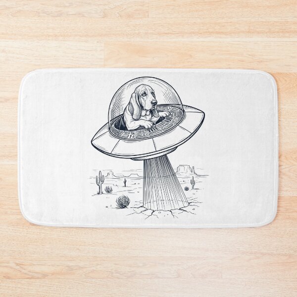 Item preview, Vintage Basset Hound Riding UFO Dog Mom Dad Lover designed and sold by DoodleTortle.