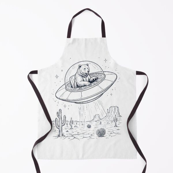 Item preview, Vintage Bear Riding UFO Animal Lover designed and sold by DoodleTortle.