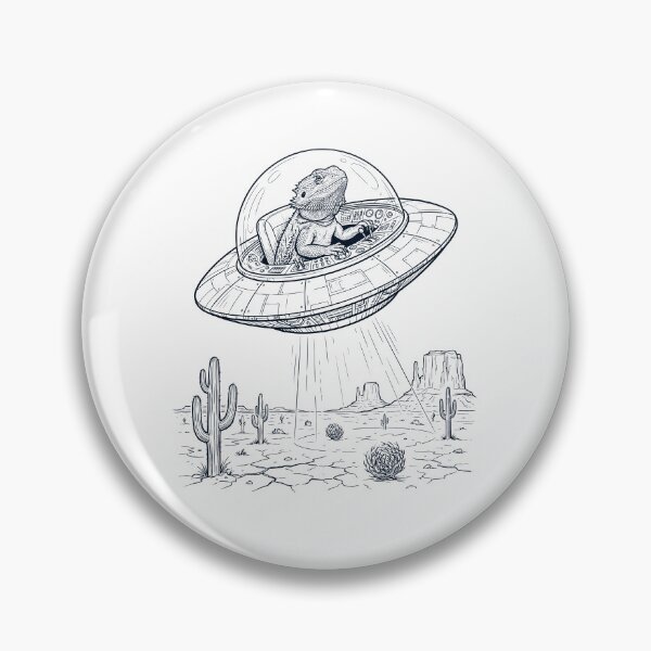Item preview, Vintage Bearded Dragon Riding UFO Animal Lover designed and sold by DoodleTortle.