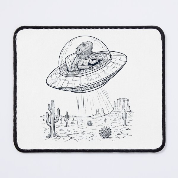 Item preview, Vintage Bearded Dragon Riding UFO Animal Lover designed and sold by DoodleTortle.
