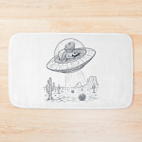 Item preview, Vintage Bearded Dragon Riding UFO Animal Lover designed and sold by DoodleTortle.