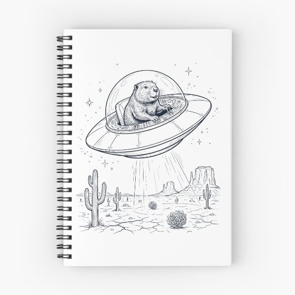 Item preview, Vintage Beaver Riding UFO Animal Lover designed and sold by DoodleTortle.