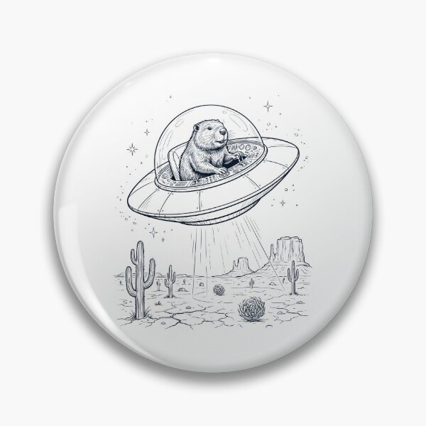 Item preview, Vintage Beaver Riding UFO Animal Lover designed and sold by DoodleTortle.