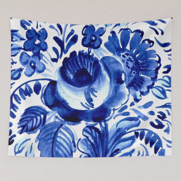 Item preview, Blue floral decor designed and sold by bokasin.