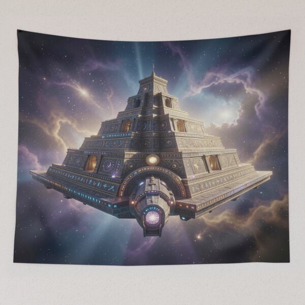 Item preview, Mystical spatial architecture with luminous energy and futuristic details in the cosmic universe designed and sold by FotoworldEdel.