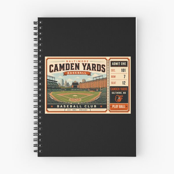 Item preview, Baltimore Camden Yards Vintage Ticket Poster Retro Baseball Stadium Art Oriole Park Interior Illustration designed and sold by GhostDawgs.