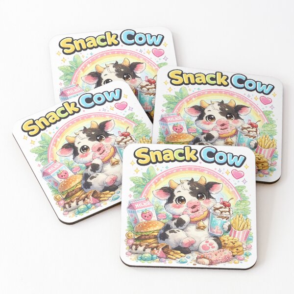 Item preview, Cute Snack Cow – Kawaii Cow Eating Donut & Sweets | Funny Food Lover Animal Design designed and sold by Clothes With Smiling Animals Walt Gral.