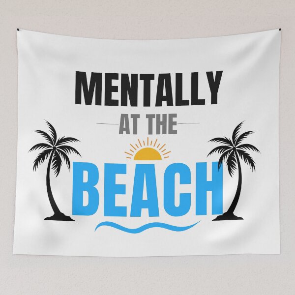 Item preview, Mentally At The Beach Minimal Summer Quote Clean Tropical Design designed and sold by Uvclick.