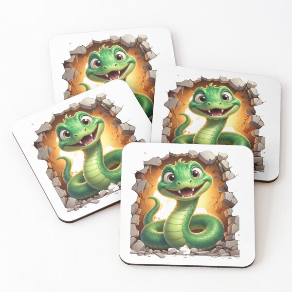 Item preview, graphic t shirt  Cute Cartoon Snake Breaking Through Wall T-Shirt – Funny Kawaii Reptile Design, Adorable Green Snake Graphic Tee designed and sold by krujoArt.