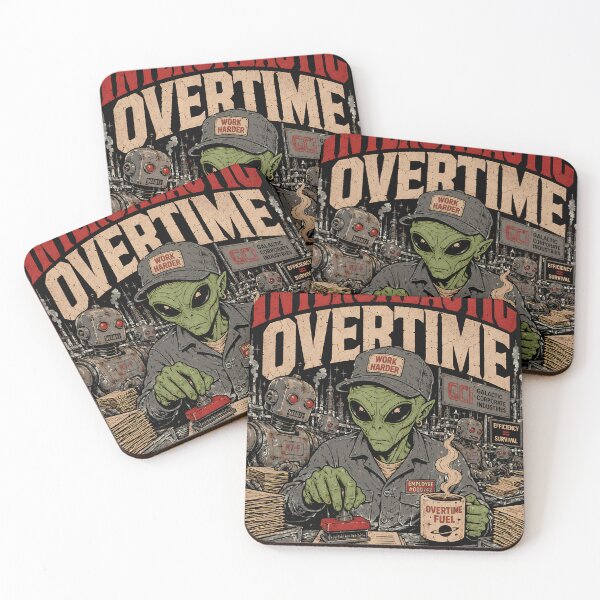 Item preview, Intergalactic Overtime Alien Worker Vintage Poster designed and sold by Highwayman1975.