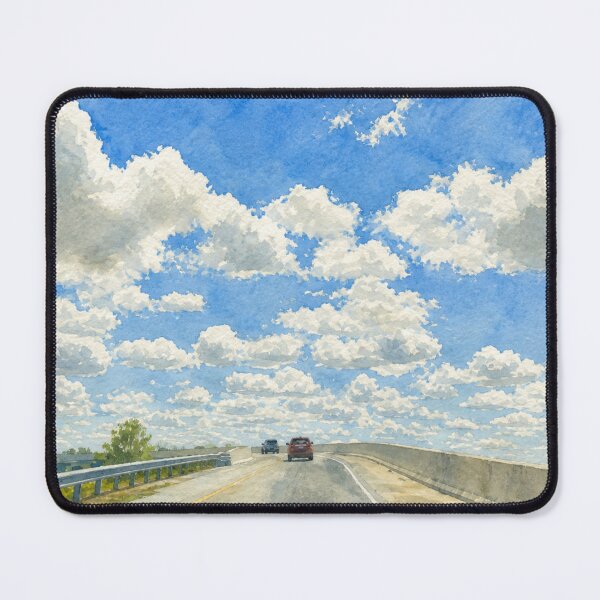 Item preview, Watercolor Open Road Sky Painting Scenic Travel Art designed and sold by Brainy Bites19.