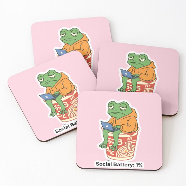 Item preview, Social Battery 1 Percent Funny Frog - Relatable Introvert Aesthetic designed and sold by WildPeak Threads.