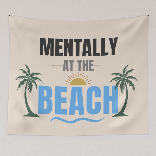 Item preview, Mentally At The Beach Aesthetic Beige Tropical Summer Minimal Design designed and sold by Uvclick.