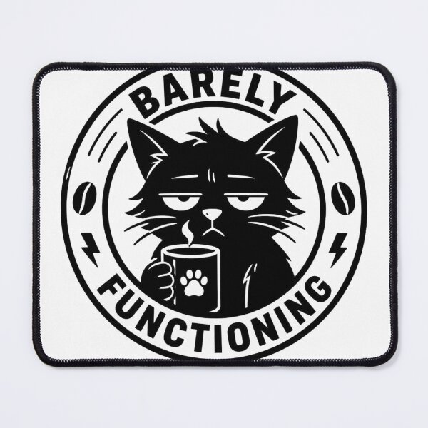 Item preview, Barely Functioning Grumpy Morning Cat designed and sold by Zenvique Art.