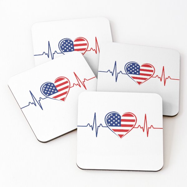 Item preview, American Heartbeat Shirt – USA Flag Heart EKG Patriotic Graphic Tee designed and sold by JadmeStudio.