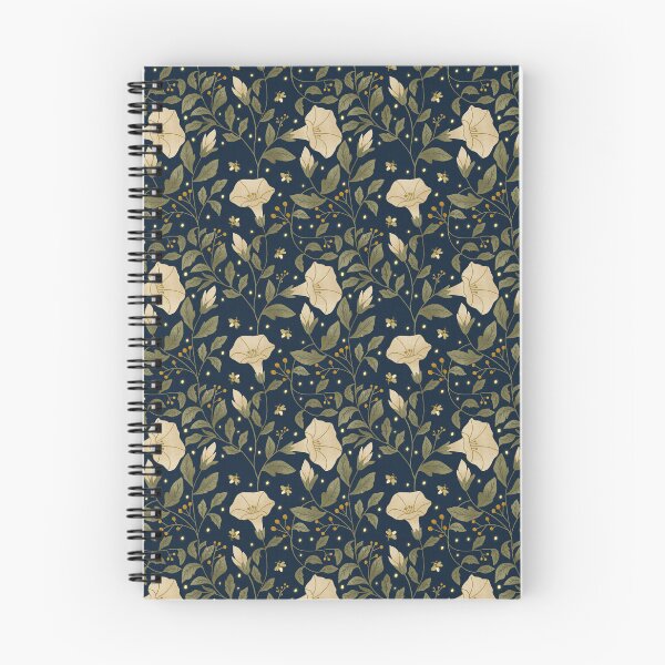 Item preview, Moonflower Night Garden Floral Folk Pattern designed and sold by artbylexierose.