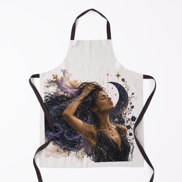 Item preview, Divine Intuition Art – Celestial Woman with Moon Phases & Midnight Blue Flowers designed and sold by KireaDesigns.