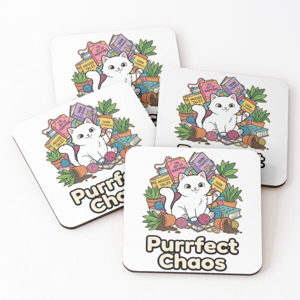 Item preview, Purrfect Chaos - Funny White Cat designed and sold by Wennity.