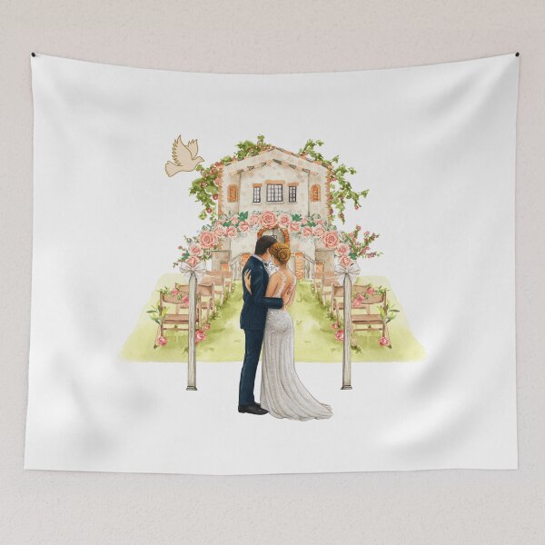 Item preview, Wedding Couple Illustration – Bride and Groom designed and sold by ToscaniArt.