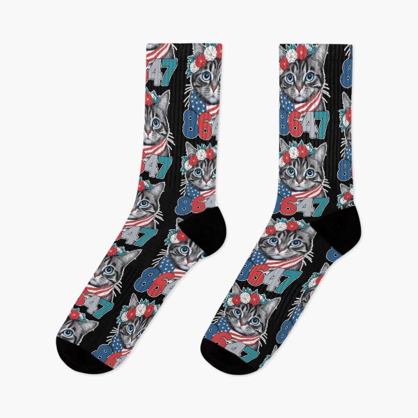 Item preview, Cat 8647 Floral 86 47 Cat Patriotic 4th Of July Political Meme designed and sold by phoebelevine.