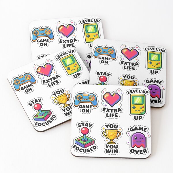 Item preview, Kawaii Retro Game Sticker Pack - Cute Pixel & Gaming Puns designed and sold by SimpleP.