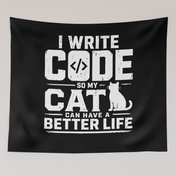 Item preview, I Write Code So My Cat Can Have A Better Life | Funny Programmer Cat Lover designed and sold by Alluka Brand.