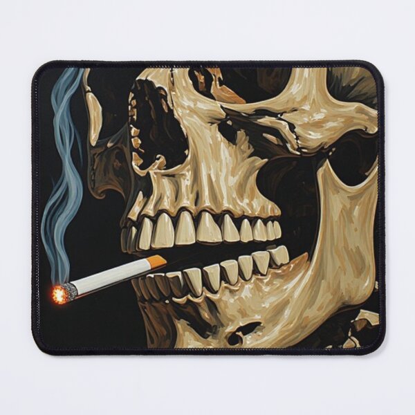 Item preview, Classic Oil Painting Skeleton Smoking Cigarette Art designed and sold by Resolution Retro.