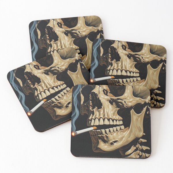Item preview, Classic Oil Painting Skeleton Smoking Cigarette Art designed and sold by Resolution Retro.