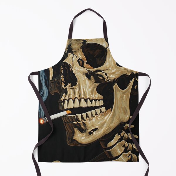 Item preview, Classic Oil Painting Skeleton Smoking Cigarette Art designed and sold by Resolution Retro.