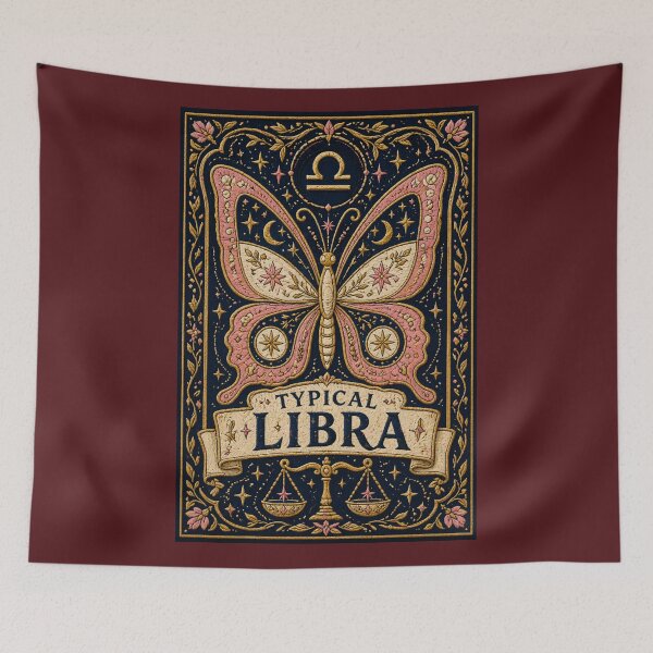 Item preview, Typical Libra Zodiac Butterfly – Medieval Embroidery Animal Art designed and sold by doinitzart.