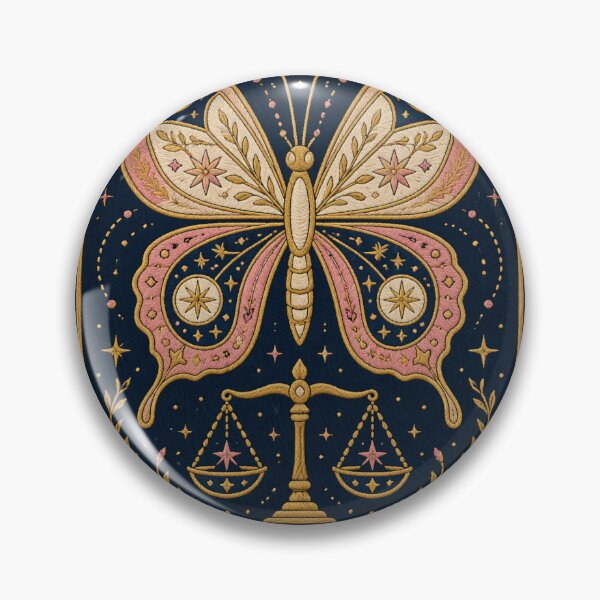 Item preview, Libra Zodiac Butterfly – Medieval Embroidery Animal Art designed and sold by doinitzart.