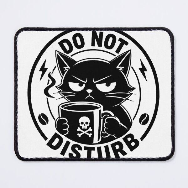 Item preview, Do Not Disturb Grumpy Black Cat designed and sold by Zenvique Art.