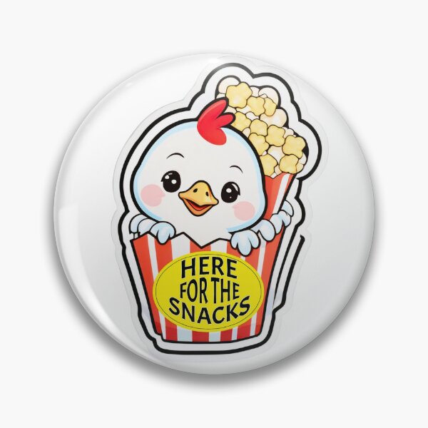 Item preview, Here for the Snacks - Cute Chicken in Popcorn Bucket  designed and sold by Madhav Creations Studio.