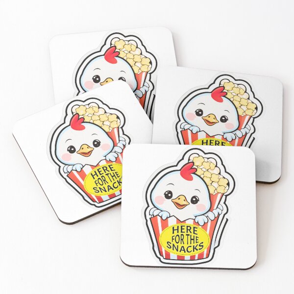 Item preview, Here for the Snacks - Cute Chicken in Popcorn Bucket  designed and sold by Madhav Creations Studio.