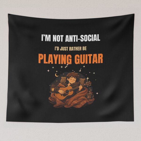 Item preview, I’m Not Anti Social I’d Just Rather Be Playing Guitar Funny Introvert Design designed and sold by Joyful-Pixel.
