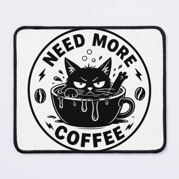 Item preview, Need More Coffee Drowning Cat designed and sold by Zenvique Art.