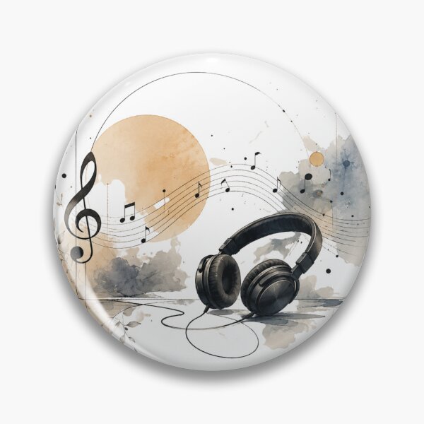 Item preview, Artistic Headphones with Music Notes Splash Design designed and sold by ZadTicaret.