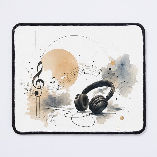 Item preview, Artistic Headphones with Music Notes Splash Design designed and sold by ZadTicaret.