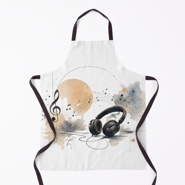 Item preview, Artistic Headphones with Music Notes Splash Design designed and sold by ZadTicaret.