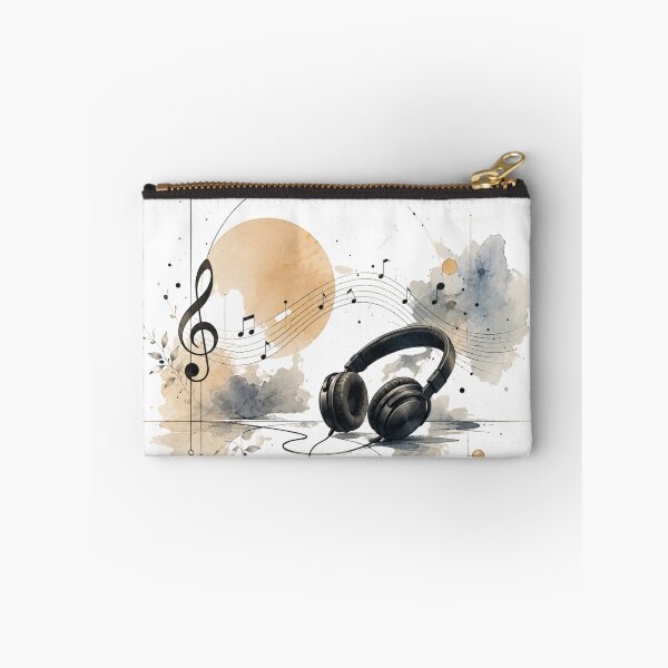 Item preview, Artistic Headphones with Music Notes Splash Design designed and sold by ZadTicaret.