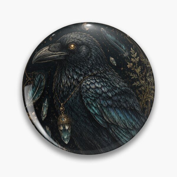 Item preview, Goblincore Crow Familiar – Gothic Dark Nature Botanical Engraving Art | Crow Lover Witchy Gift designed and sold by irfanshikh.