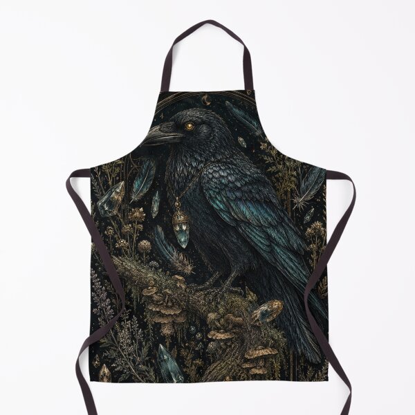 Item preview, Goblincore Crow Familiar – Gothic Dark Nature Botanical Engraving Art | Crow Lover Witchy Gift designed and sold by irfanshikh.