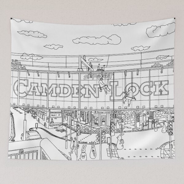 Item preview, Bunnies in London Camden Lock - Line Art designed and sold by m-lapino.