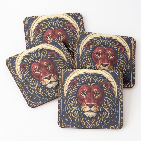 Item preview, Leo Zodiac Lion – Medieval Embroidery Animal Art designed and sold by doinitzart.