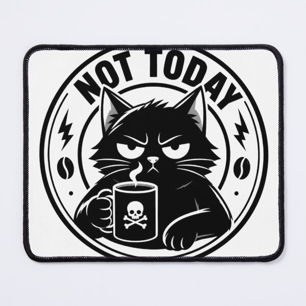 Item preview, Not Today Grumpy Cat Coffee Skull Mug designed and sold by Zenvique Art.