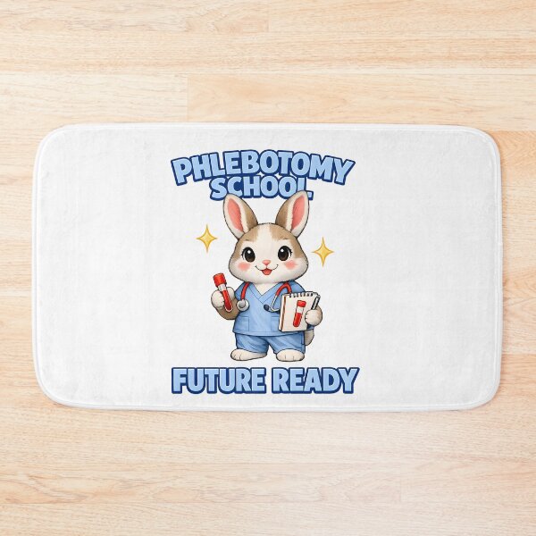 Item preview, Cute Bunny Phlebotomist Clock Design – Future Ready Phlebotomy School Student Gift for National Phlebotomist Recognition Week designed and sold by ClinicalHubs.