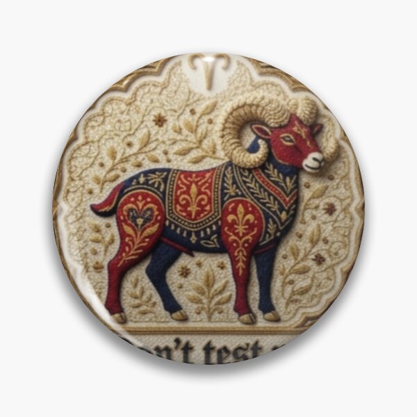Item preview, Aries Zodiac Don’t Test Me – Medieval Embroidery Animal Art designed and sold by doinitzart.