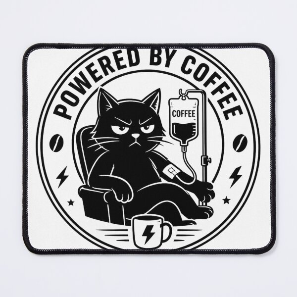 Item preview, Powered By Coffee IV Drip Grumpy Cat designed and sold by Zenvique Art.